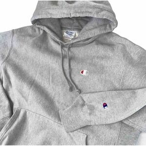 VTG Y2K Champion Reverse Weave Hoodie Mens Large Heavyweight Oxford Gray Blank